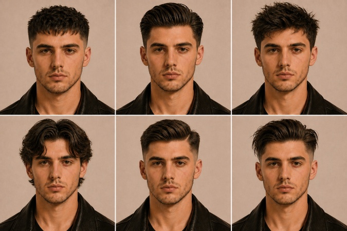 2x3 Hairstyle Comparison Grid