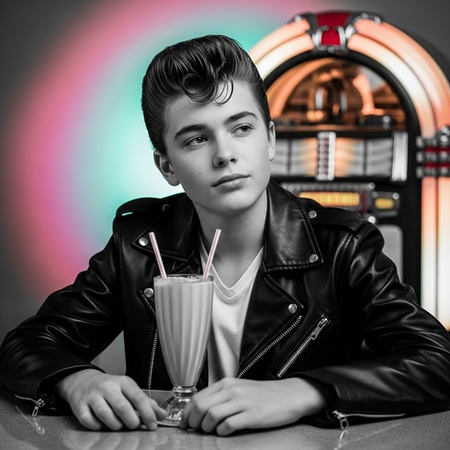 50s greaser at diner