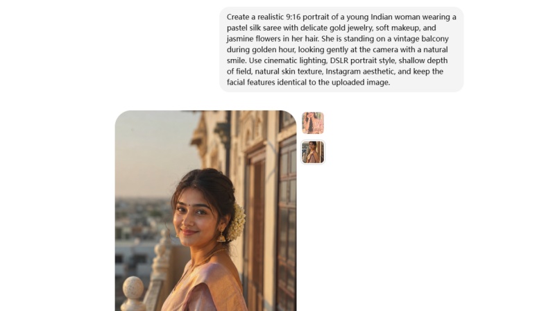 a good prompt for traditional look for girl