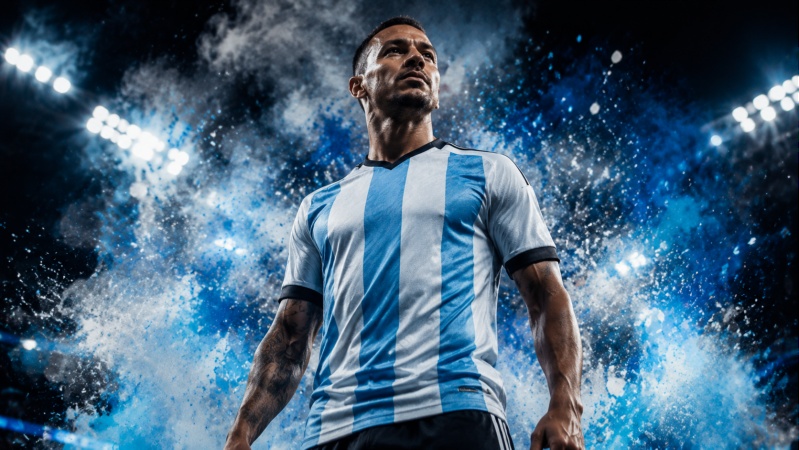 Argentina Football Hero Poster Prompt