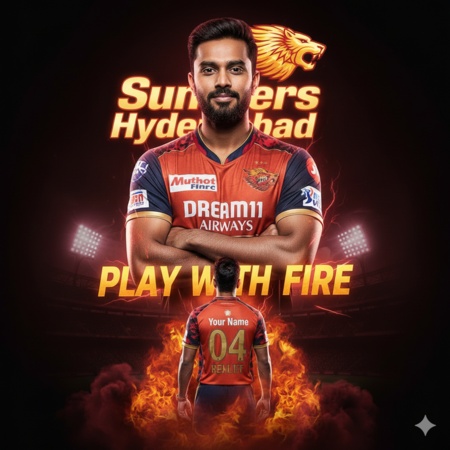 best cricket gemini srh fire poster