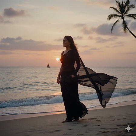 black saree prompt for gemini 16