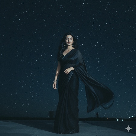 black saree prompt for gemini 2