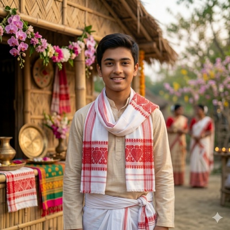 bohag bihu festival boy portrait