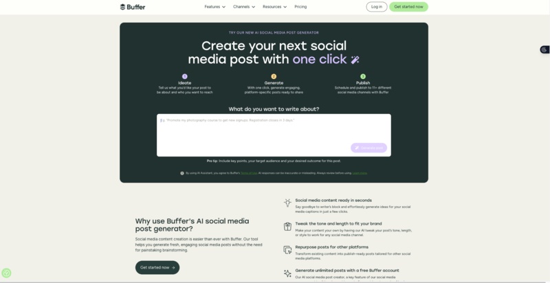 buffer social media post generator