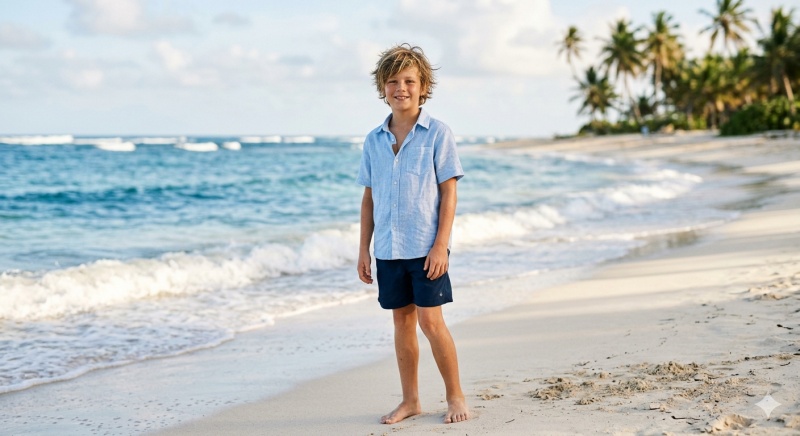 Casual Summer Beach Portrait for Boys