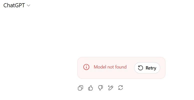 chatgpt model not found