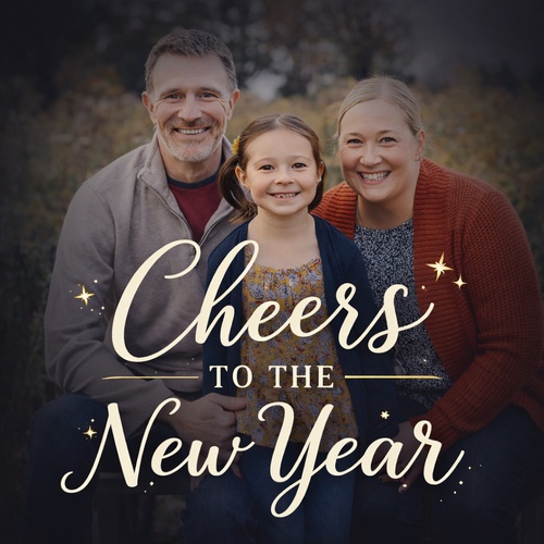 elegant new year typography family