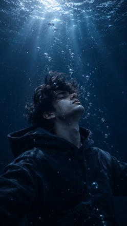 chatgpt underwater photo prompt boy meditating wallpaper
