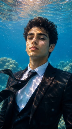 chatgpt underwater prompt boy formal suit edit wallpaper