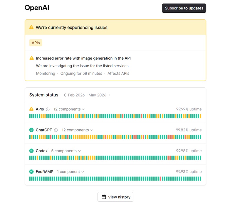 check openai server status