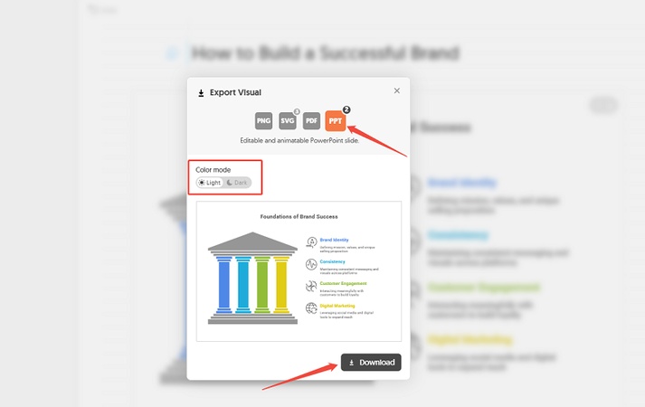 choose ppt format and download