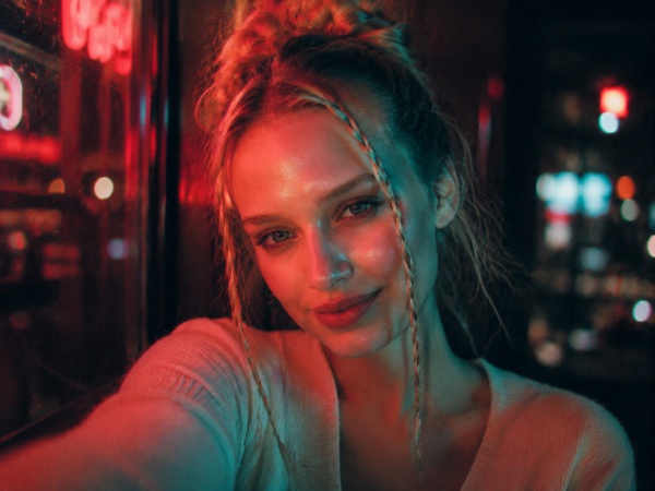 Cinematic Neon Selfie Prompt