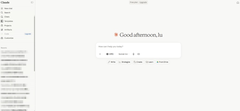 claude interface