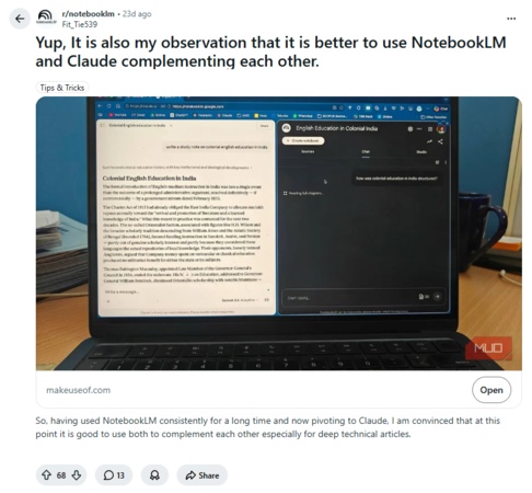 claude vs notebooklm research workflow reddit