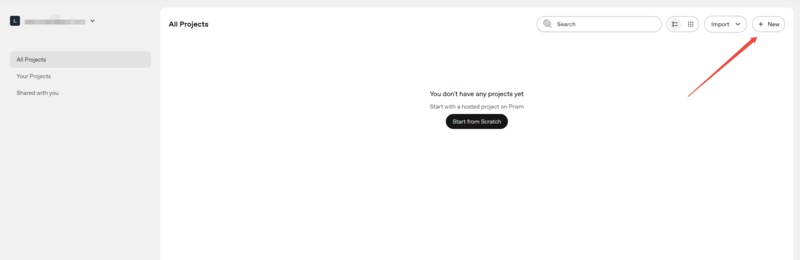 click new to start a project