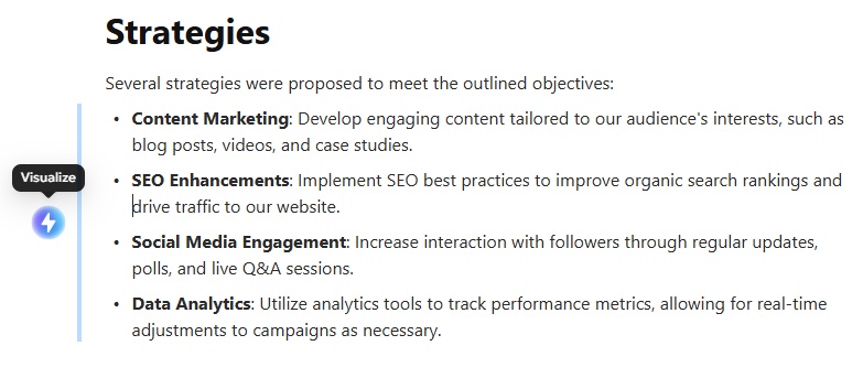 click visualize button