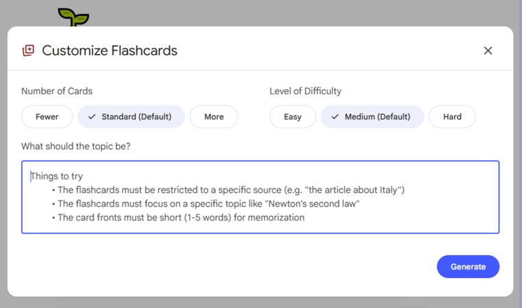 customize flashcards