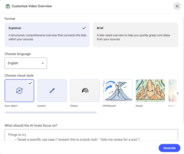 customize video podcast menu