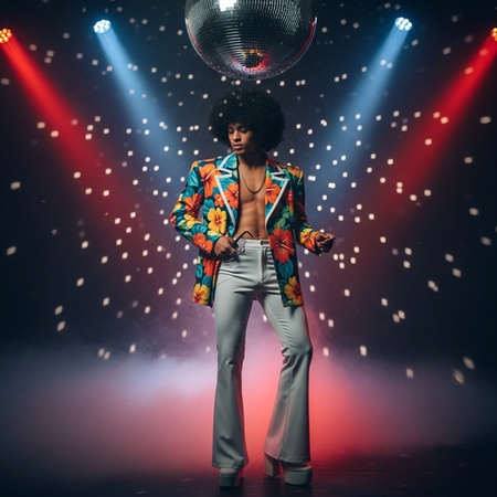 Disco boy under mirror ball