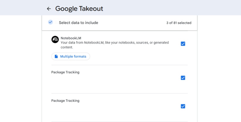 download notebooklm sources through google takeout