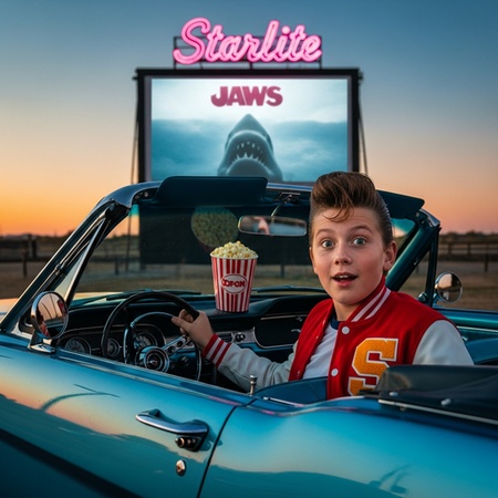 Drive-in retro boy