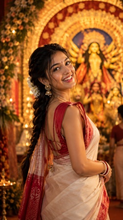 Durga Puja Traditional Look Prompt