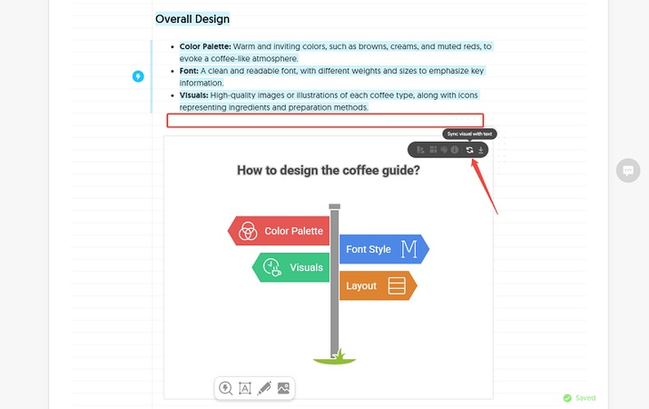 edit the text and sync