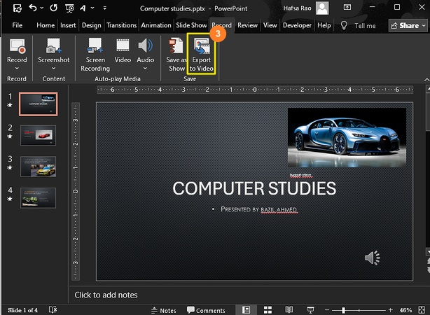 export video successfully