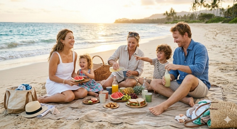 Family Beach Picnic Photo
