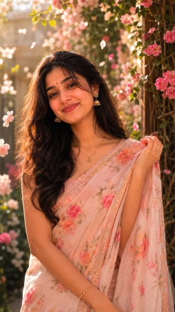 Floral Garden Saree Shoot