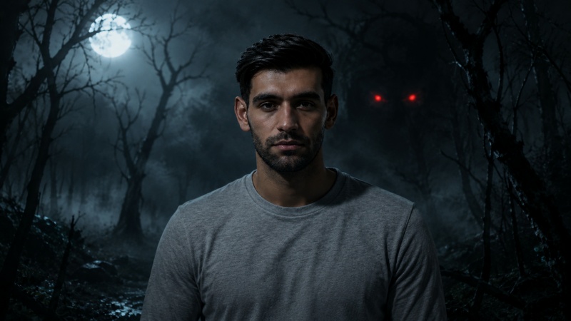 Fog Forest Devil Eyes Prompt for boy