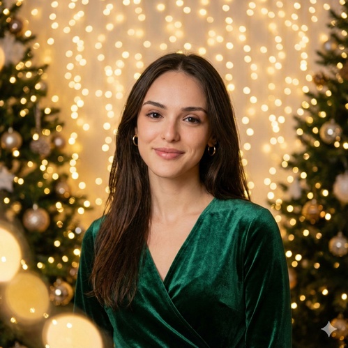 fairy light christmas girl