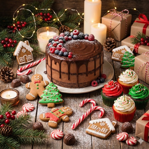 christmas dessert table