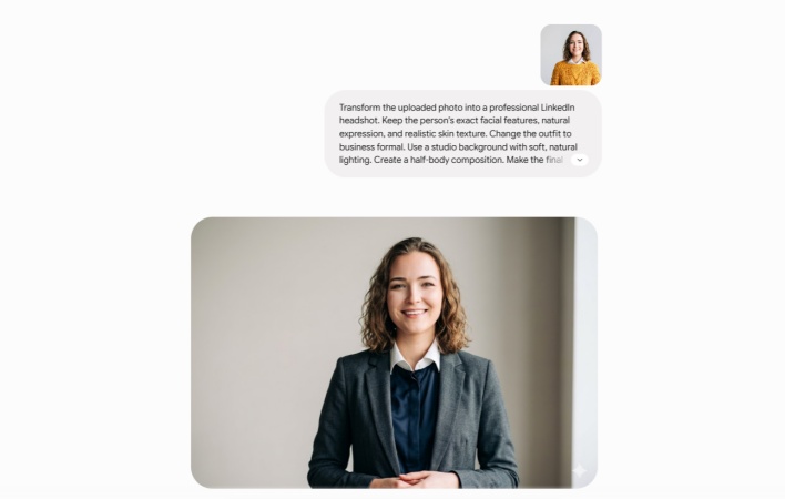 gemini prompt for professional photo example