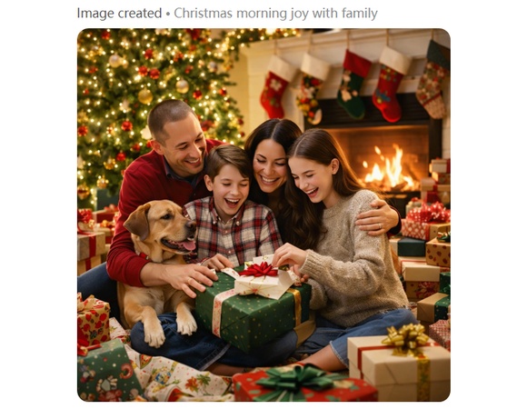 generate photo with chatgpt christmas family photo prompts