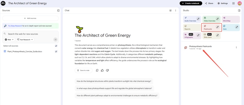 generate the flashcards