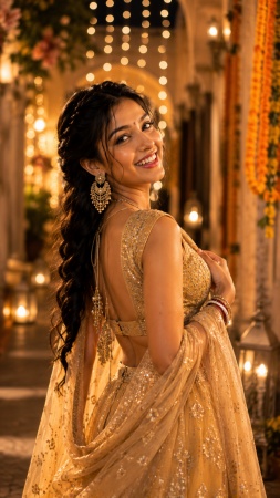 Golden Festival Ethnic Look Prompt