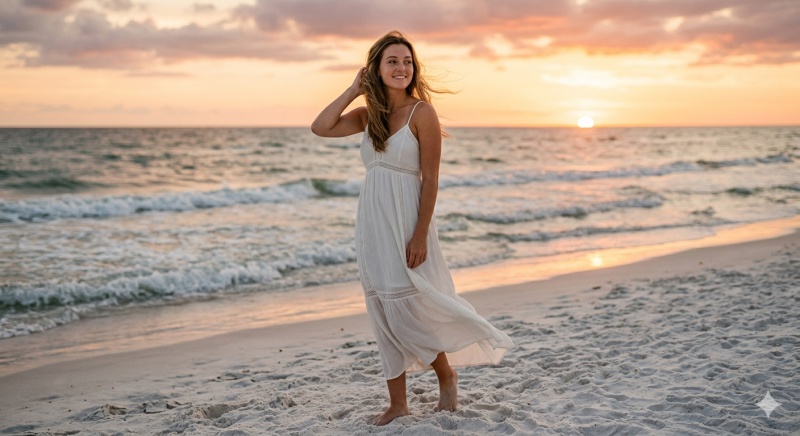 Golden Hour Beach Portrait for Girls