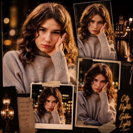 Golden Night Collage Prompt