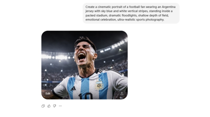good Argentina AI photo prompt example
