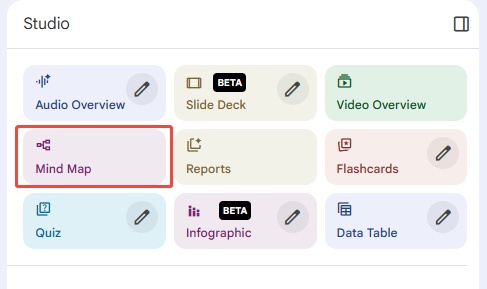 google notebooklm mind map in app