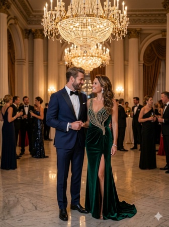 Grand Ballroom Formal Couple Portrait