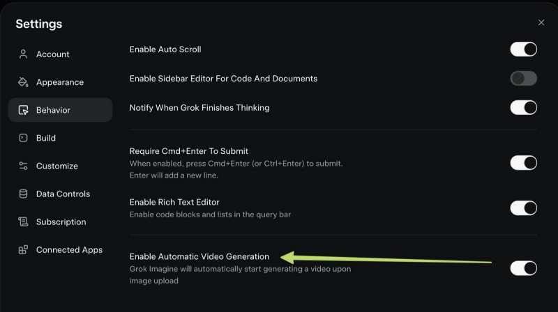 grok automatic video generation