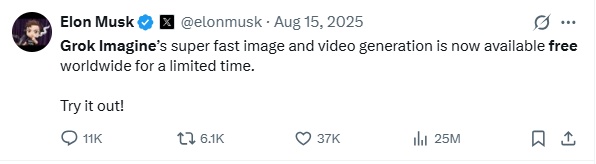 grok imagine no longer free twitter