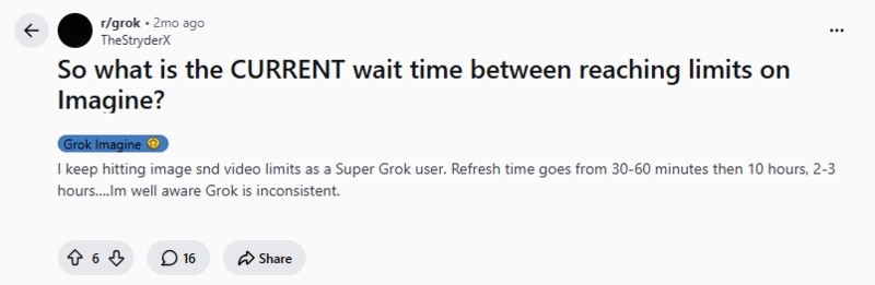grok video limit reached supergrok reddit 1