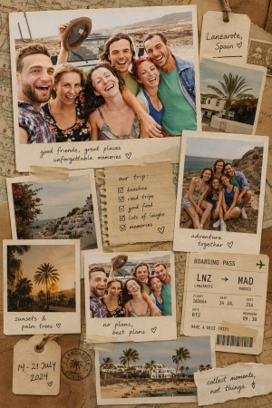Group Travel Memory Collage Prompt