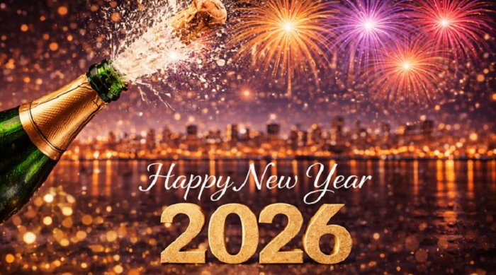 happy new year family photo