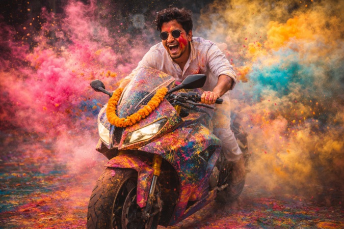 holi prompt for car&bike 4