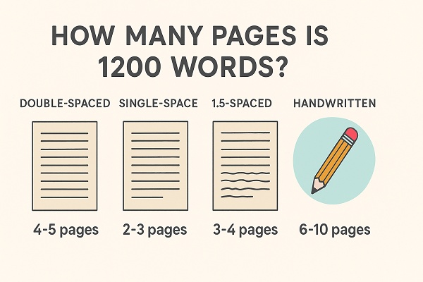 how many pages is 1200 word